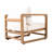 Durable Acacia Wood Outdoor Lounge Chair with Oversized Seat and Plush White Cushions for Ultimate Comfort and Style.-821763775