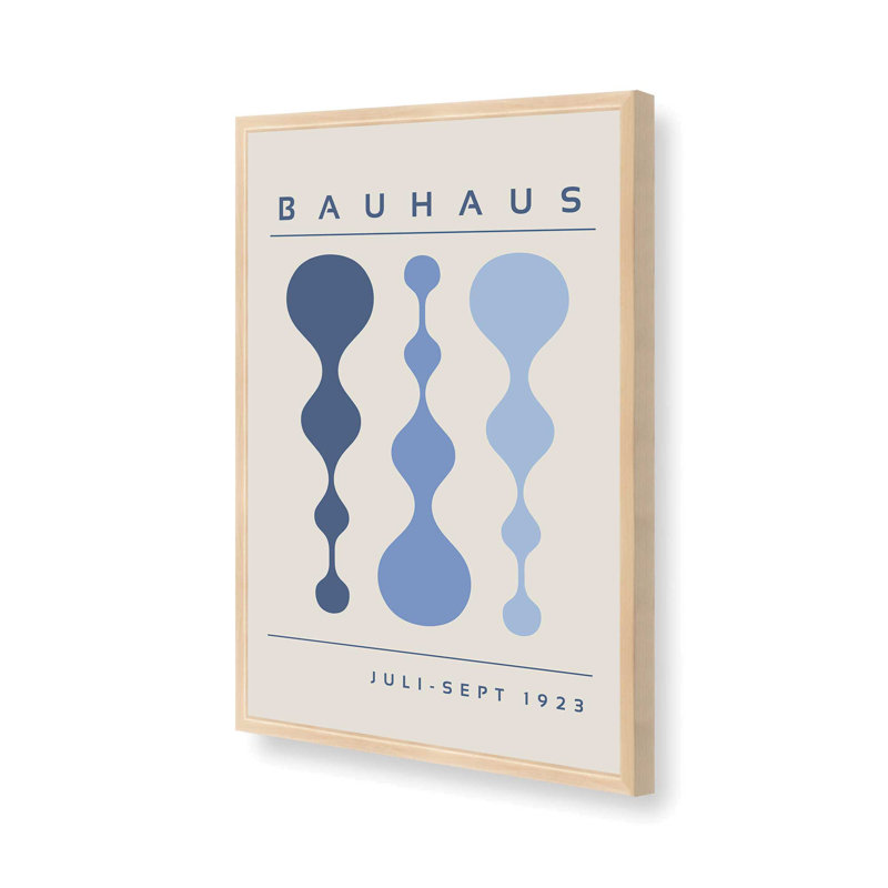 «Blue Retro Bauhaus», affiche I, Érable brut, H 21 po x l 17 po