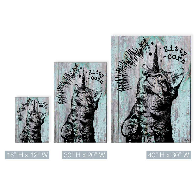 «Animal» Kitty-Corn », impression sur toile tendue, H 30 po x l 20 po x P 1,5 po