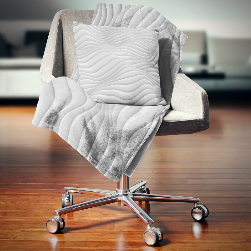 Coussin décoratif ondulations en 3d ondulations fractal, 16 po x 1 po, Coussin décoratif