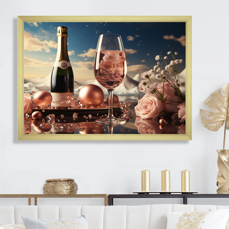 Bulles de rêves III sur toile, Cadre doré simple, H 12 po x l 20 po x P 1 po