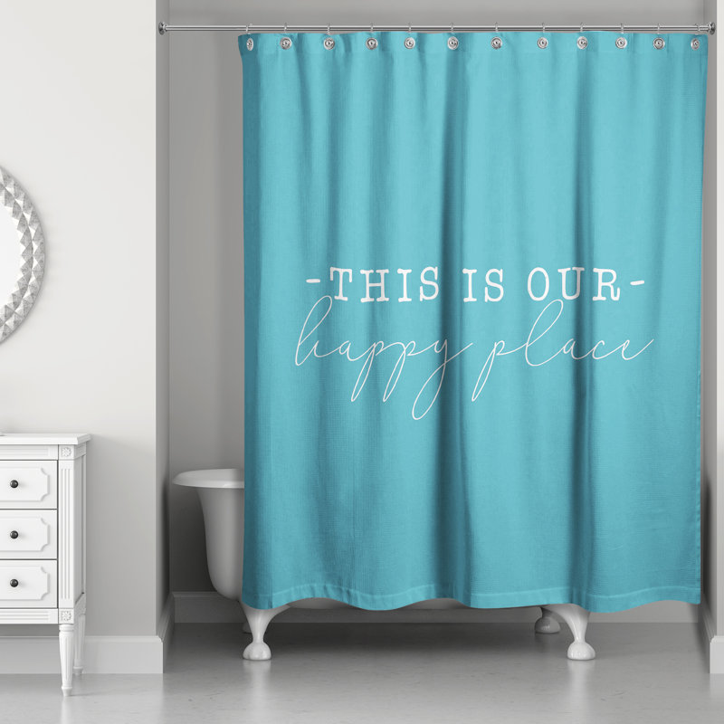 Rideau de douche simple, Bleu