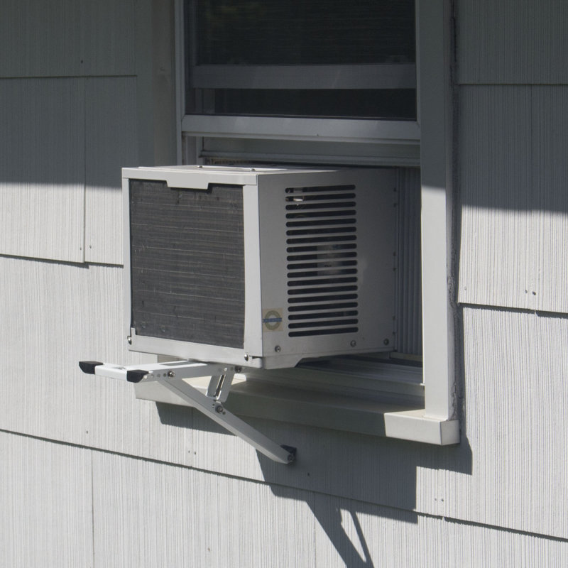 Heavy Duty Adjustable White Steel Air Conditioner Mounting Bracket