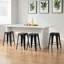 Ensemble de 4 tabourets de bar en métal sans dossier empilables, tabourets de comptoir de cuisine intérieur / extérieur, chaises de salle à manger industrielles-117247553