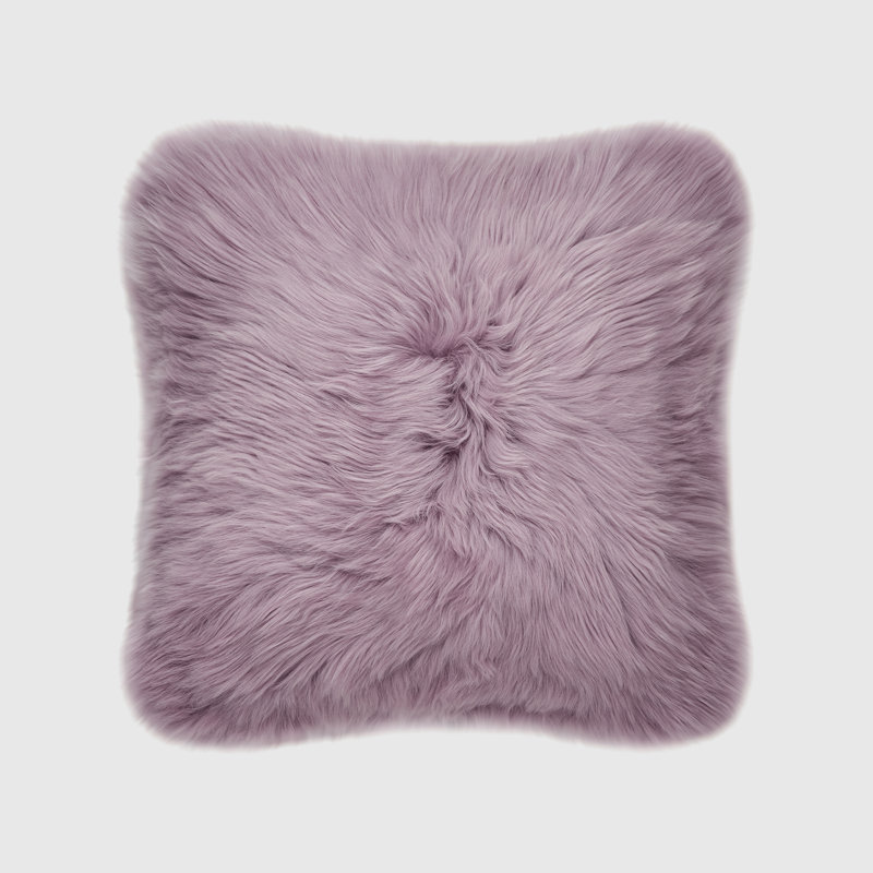 Fieldman Leather Reversible Throw Pillow, Purple Quail, 18" x 18"