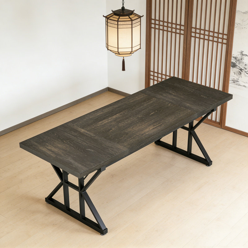 Table de cuisine, table de salle à manger, Brun, Noir