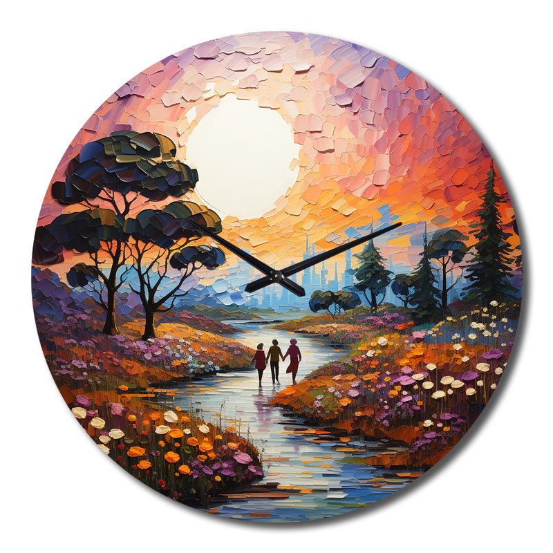 Horloge murale romantique paysage romantique, Grand
