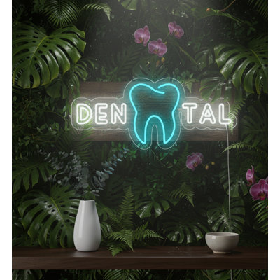  | Enseigne ❏ Enseigne néon Tal | Créée avec des tubes néon blancs et bleus fabriqués à la main de qualité supérieure pour un éclairage éclatant et uniforme et une performance durable avec plus de 50 000 heures de lumière vive | 13 x 30 | Blanc et bleu