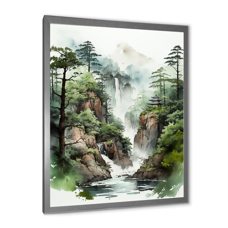Minimalisme Cliffside Reverie I, Cadre simple argenté, H 32 po x l 24 po x P 1 po