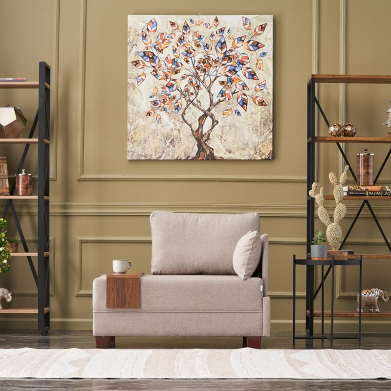 Canapé modulaire rembourré 39,4 po Elliet, 100 % polyester crème
