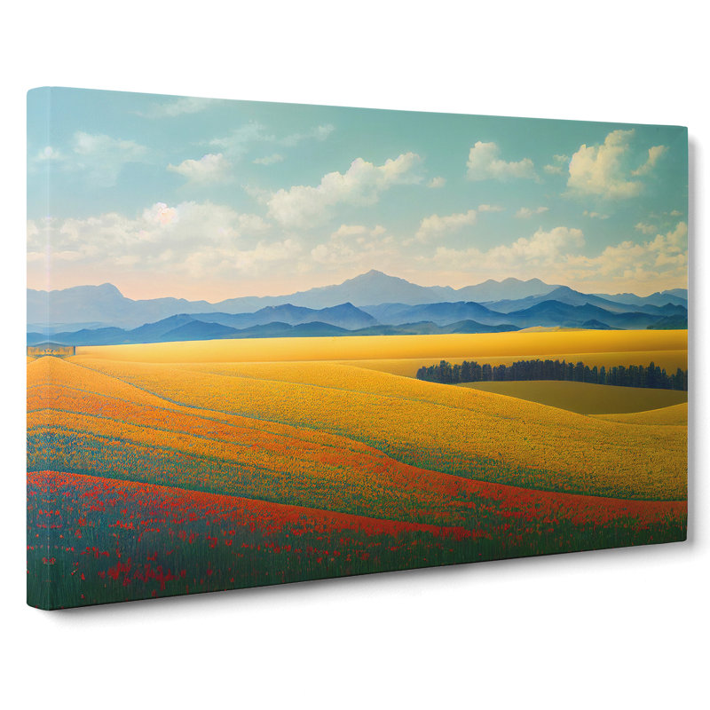 Beguiling Spring Meadow Landscape - Wrapped Canvas, 35cm H x 50cm W x 3cm D