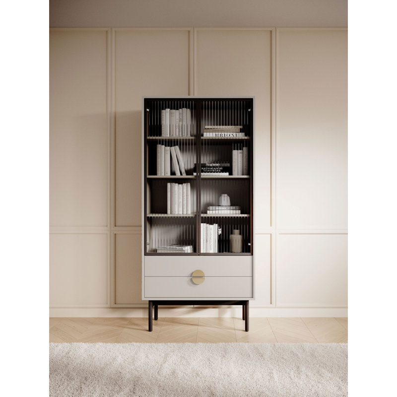 Boarisch Display Cabinet, Grey Beige