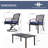 7 Pcs Metal Patio Dining , Removable Navy Blue Cushions, Strong Iron For Garden Yard Outdoor & Lawn