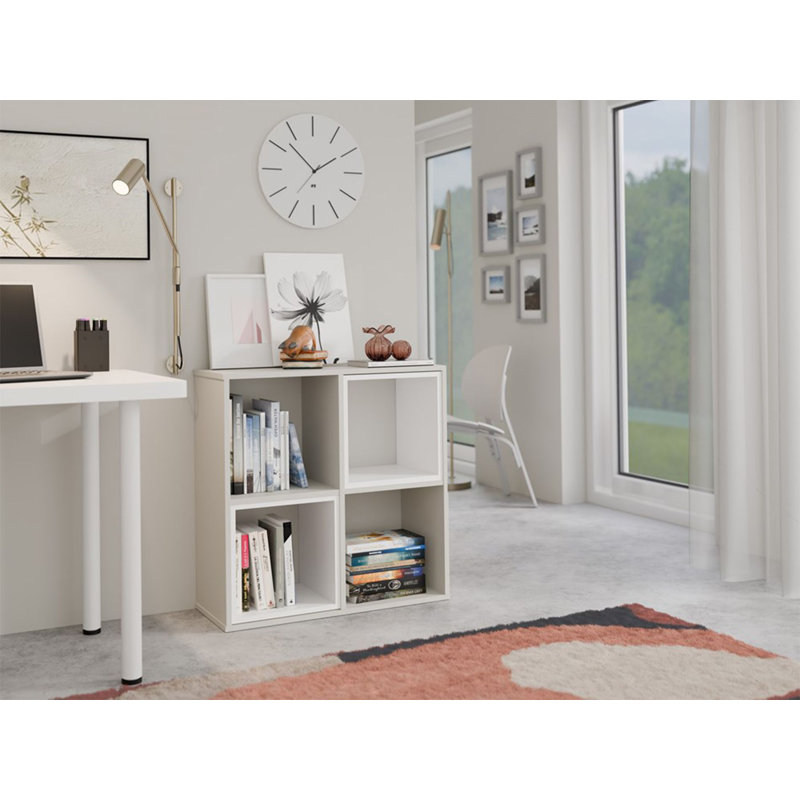 75cm H Standard Bookcase, (2 Shelves) 75cmH x 74cmW x 30cmD, Cashmere