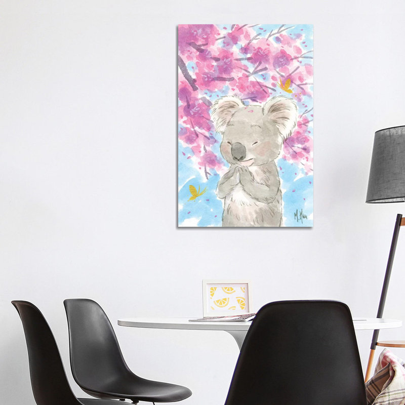Cherry Blossom Koala by Martin Hsu - Painting on Canvas, Wrapped Canvas, 101.6 cm H x 66.04 cm W x 1.91 cm D
