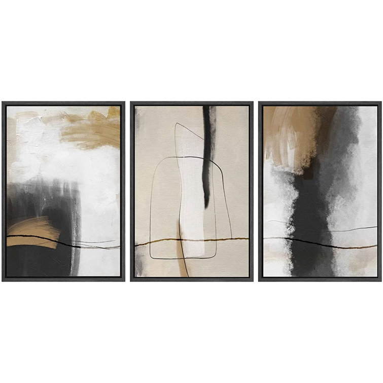 Dark Modern Moment' Framed Hand-Painted Raw Canvas Wall Art 49x81 +  Reviews