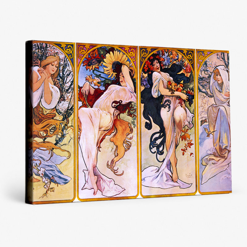 Les saisons (1896) - paysage, art mural sur toile, L 18 po x H 12 po