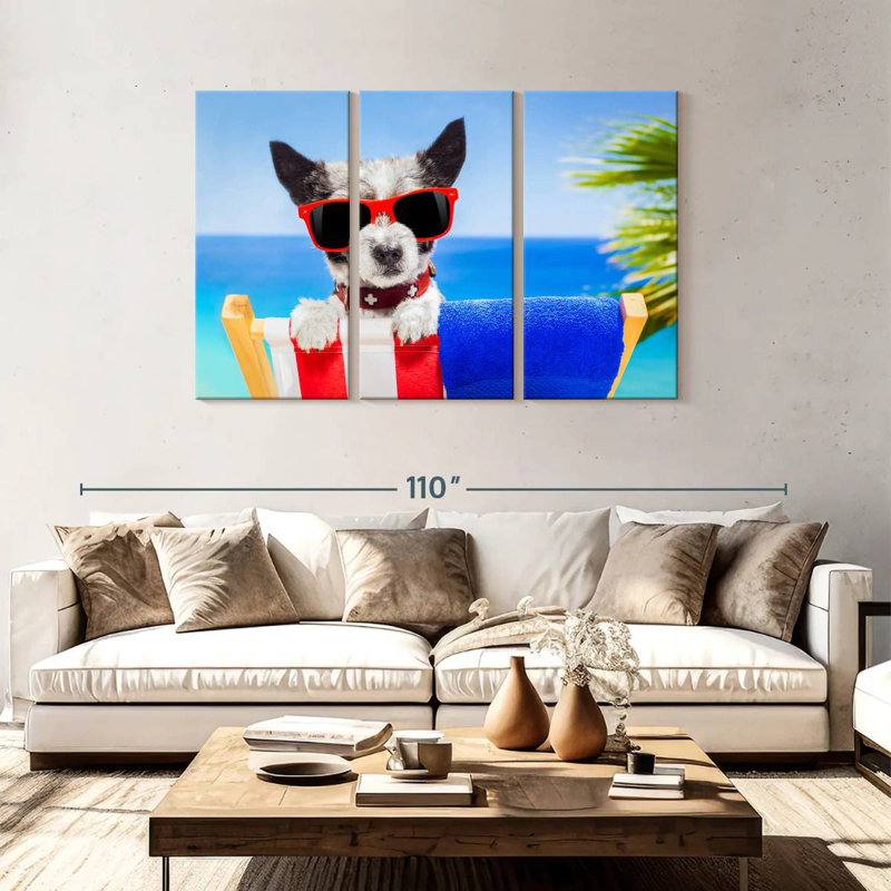 Ketti Beach Chic Dog, 48" H x 74" W