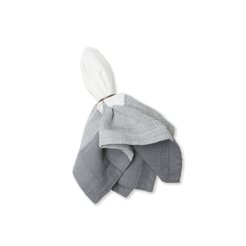 Mcclay Cotton Gingham Square Napkin, Gray