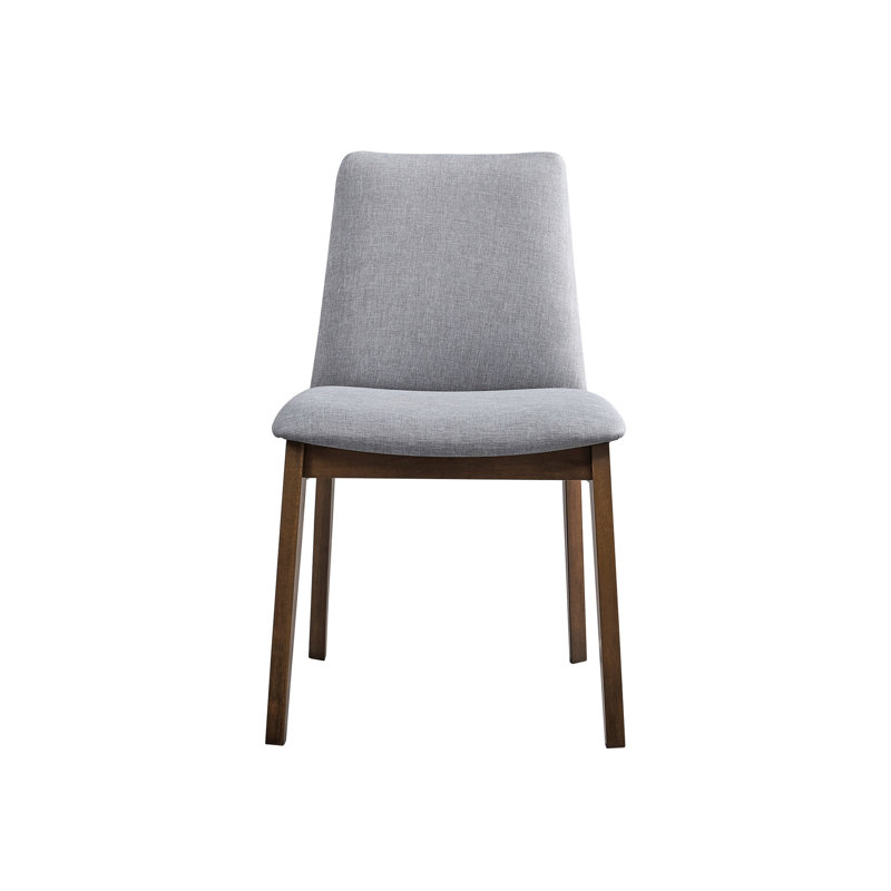 Chaises d'appoint modernes en tissu gris (2) - Finition noyer pour un rembourrage élégant et confortable de 2 chaises d'inspiration scandinave