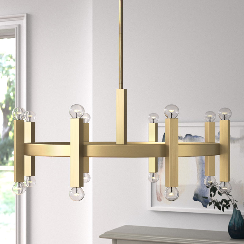 Lustre 16 lumières Cassi, Laiton