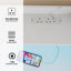 Bedside Cabinet with 3 Drawers & 2 Open Shelves, White Bedside Table with RGB LED Light Strip & UK Charging Station 2AC/2USB, Wooden Nightstand Sofa Side Table for Bedroom Living Room, UK Plug