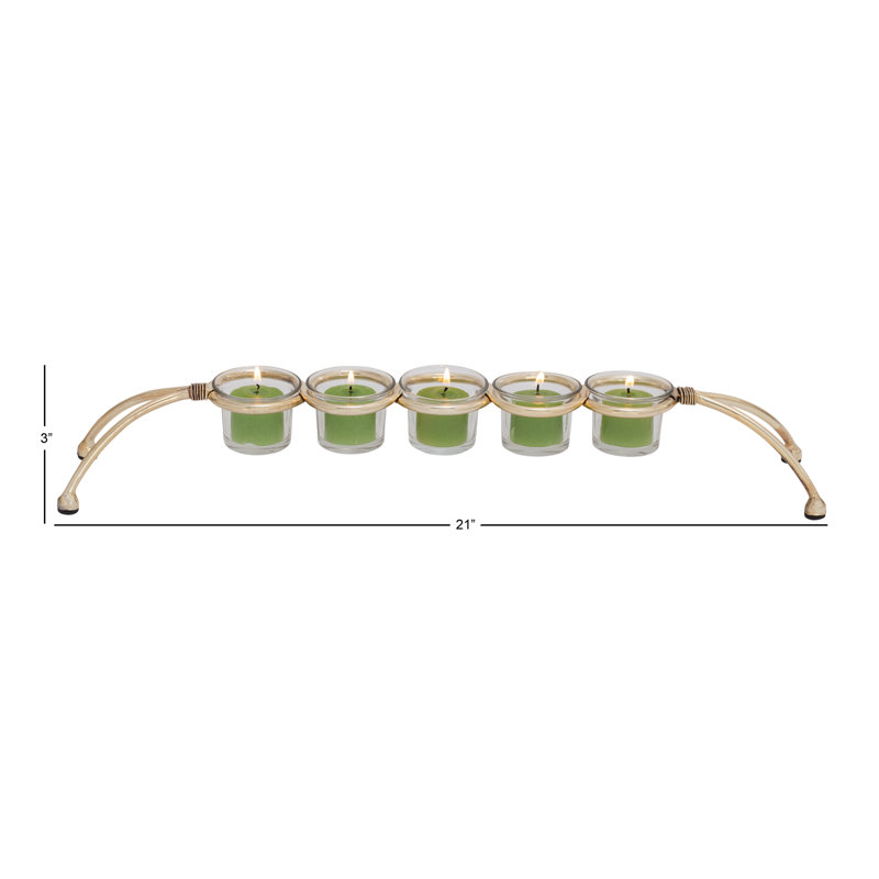 Candélabre en métal et verre