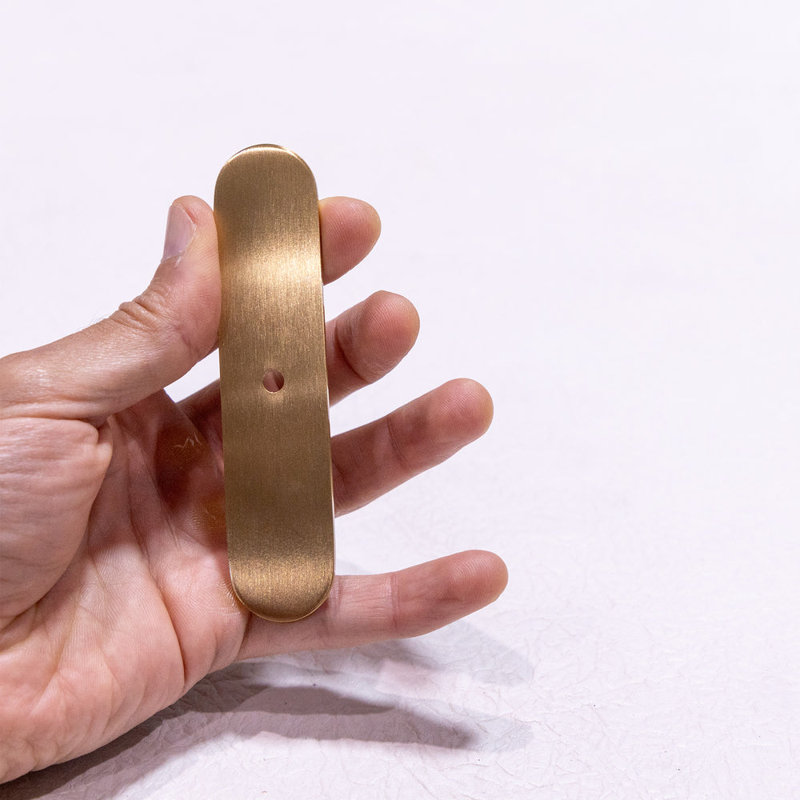 4.3'' Length Brushed Brass Backplate, 4.3" H x 1" W x 0.09" D