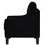 Fauteuil de chambre à coucher chic avec velours de luxe et structure en bois stable, rembourrage noir confortable