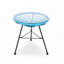 Table d'appoint de patio avec structure en métal, plateau en verre rond-639493825