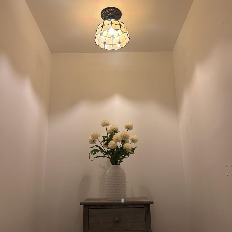 Ventilateur de plafond en forme de bol en bronze à 1 lumière 8 po