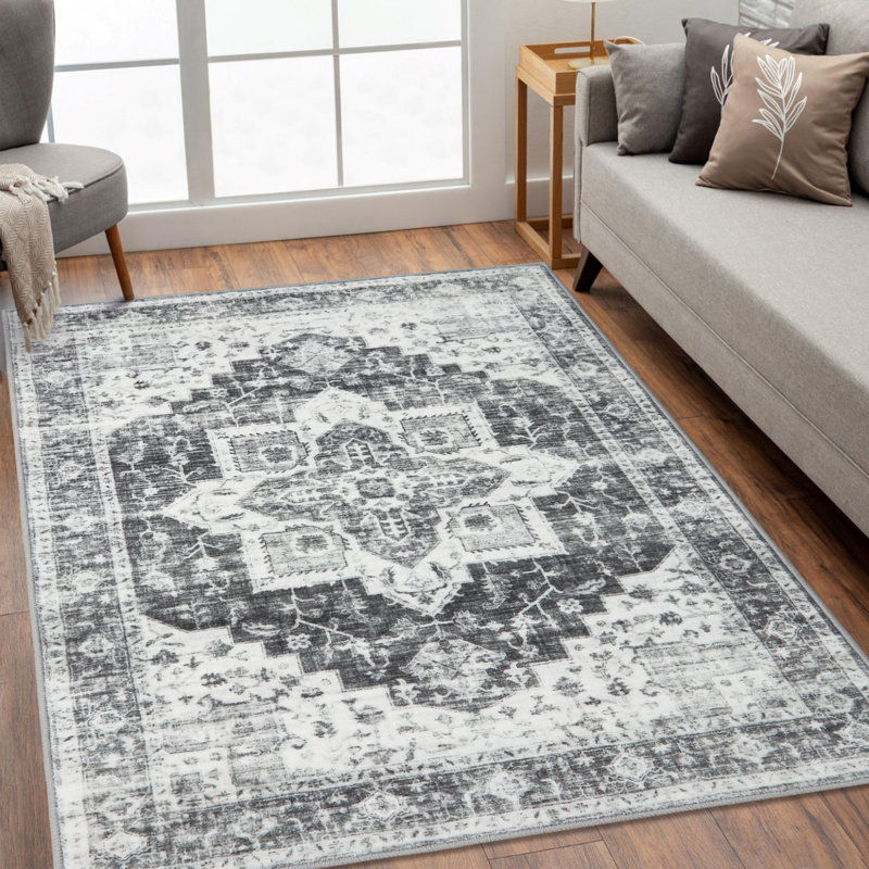 Floral Machine Printed 160cm X 230cm Area Rug