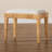 Colombano 23.8" Wide Rattan and Mahogany Wood Square Standard Ottoman