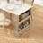82.6" Fluted Kitchen Island With Extendable Dining Table For 4-6, Island Table For Kitchen With Power Outlet, Kitchen Table With Double-side Storage, 2 Drawers 2 Side Open Shelves, Natural-1597008692