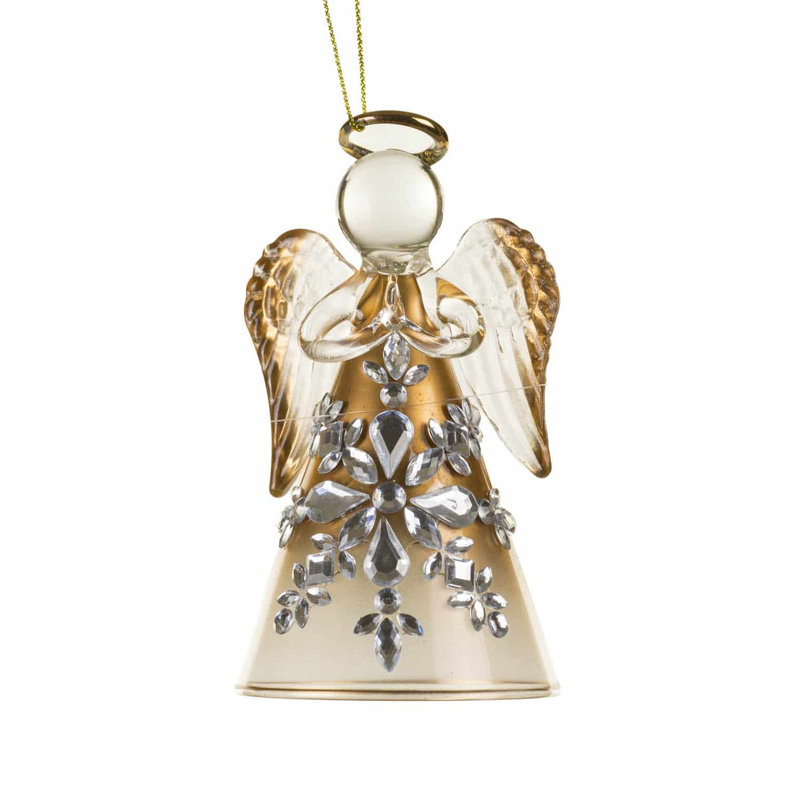 Ornement d'ange en prière en bronze