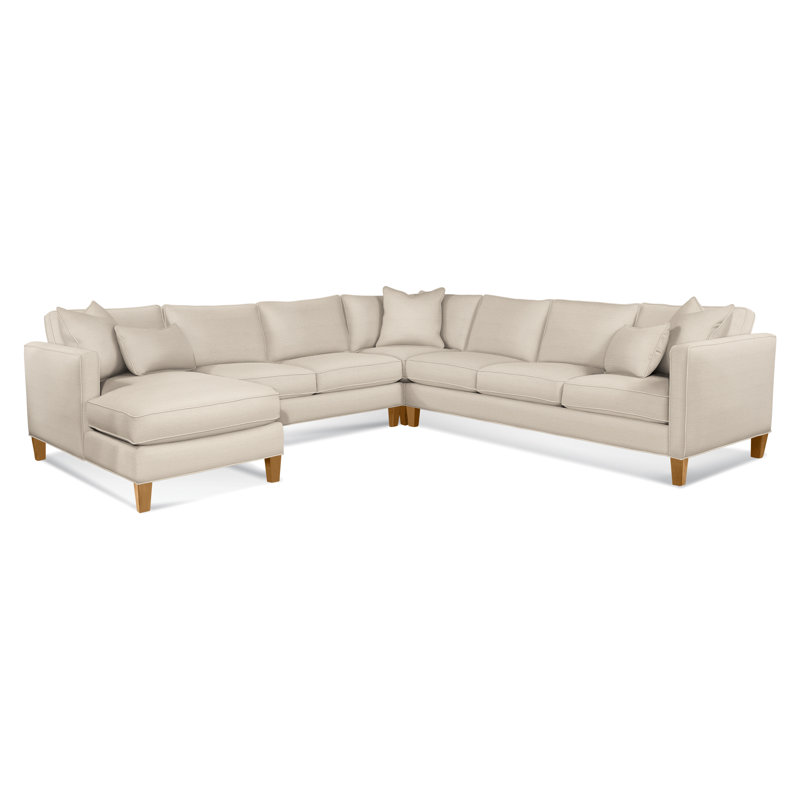 Sectional, White Textured Performance; 0865-91, Left Hand Facing, Honey