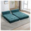 Canapé-lit futon pliant en chenille vert avec mousse haute densité et support à ressorts