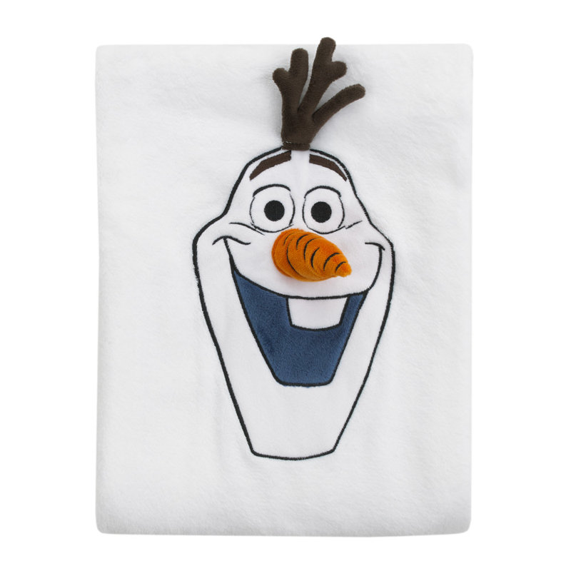 Couverture en forme de personnage Olaf blanc, orange et brun NoJo Disney