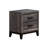 Center Glide Bedroom Nightstand In Grey With 2 Configuration Black Fixtures