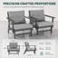 Ensemble de 2 fauteuils d'extérieur en PEHD avec coussins et coussins de dossier pour patio, terrasse et jardin-1032519765