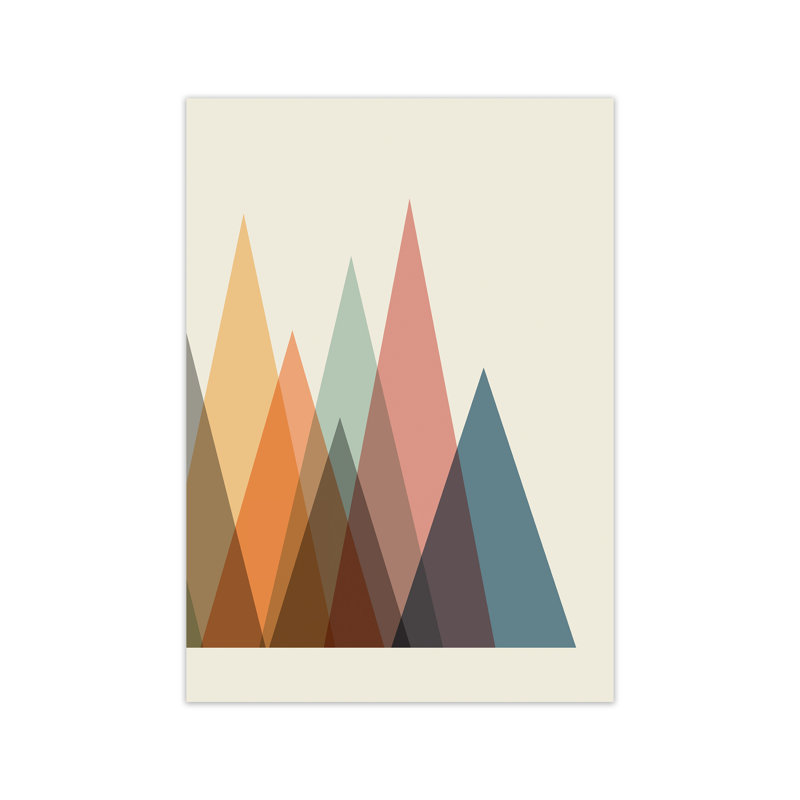 Mid Century Abstract Pair B Original 1 Piece Single Picture Frame Wall Art, 30cm H x 21cm W x 1cm D, No Frame