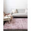 Tapis à poils longs en polyester tissé à la machine couleur lavande Burciaga-427415344