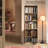 71" Oak Bookcase With Doors, 5-tier Fluted Tall Bookshelf With Storage For Home Office, Living Room-317914021