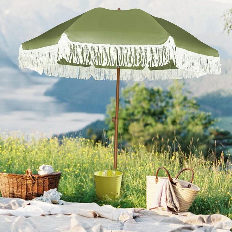 Parasol de plage 6 "avec manivelle Luceille, Vert sauge