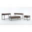 Table de canapé Mid-Century moderne en bois massif de 54 po avec 3 tiroirs et base en métal Banting