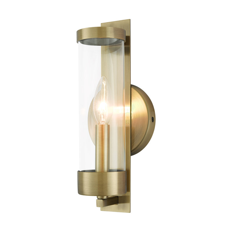 Bernd Steel Candle Wall Light, Antique Brass