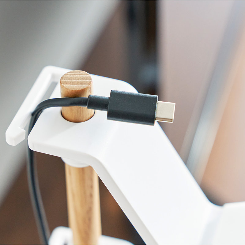 Yamazaki Home Controller Stand, Steel And Wood, Adjustable, White