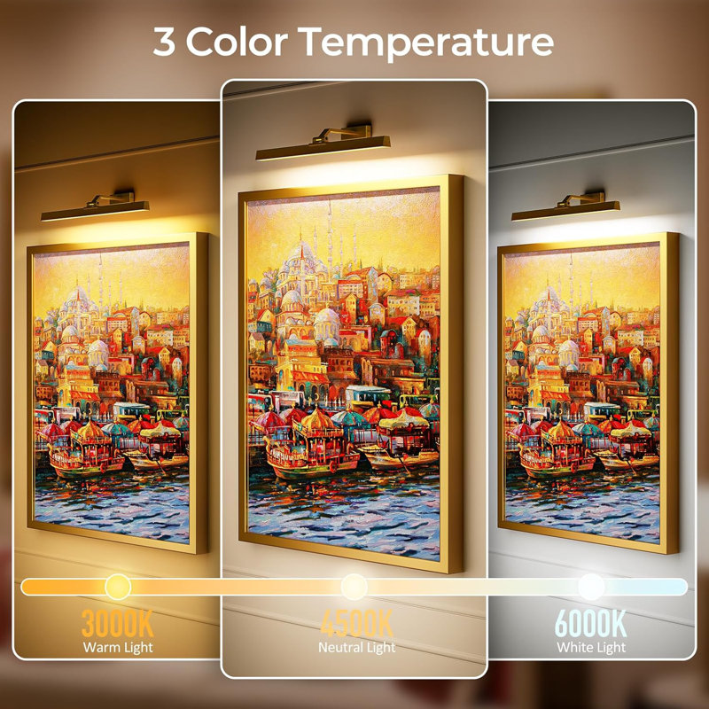 Battery Operated Picture Light With Remote Control - Dimmable Wall Light For Art Displays, Paintings, And Dartboards In Living Room And Gallery Settings