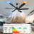 64" Modern Industrial Ceiling Fan With Light, 6 Abs Blades, Quiet Dc Motor, Perfect For Indoor/outdoor Use In Patio, Gazebo, Garage-51754822-51754823