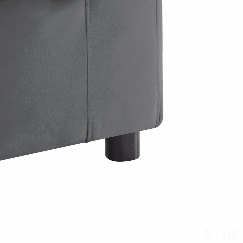 Caylie Armless Slipper Chair - Charcoal
